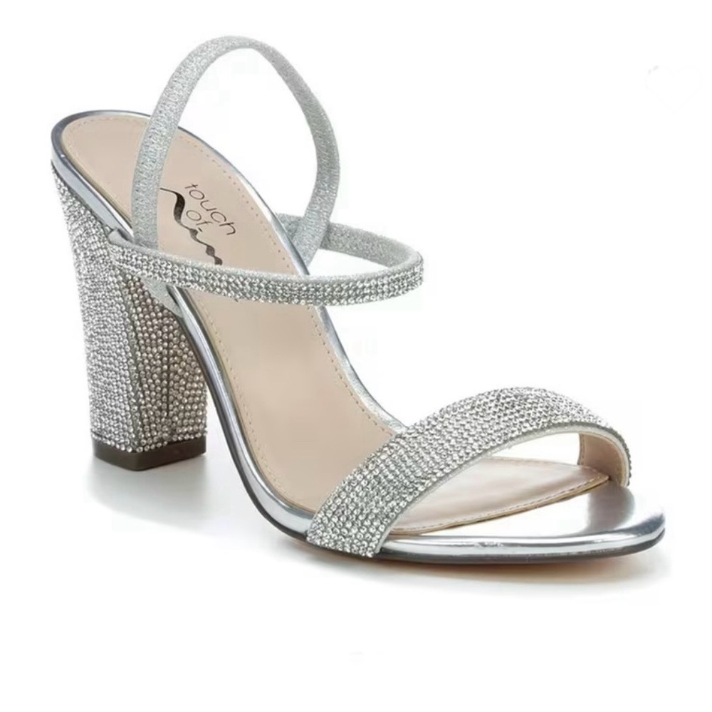 Nina Sanchís Silver Strappy Heels
